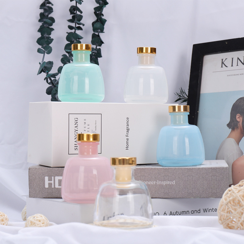 玻璃瓶香薰瓶香水香氛分装瓶现代简约平肩蒙古包空瓶卧室客厅摆件