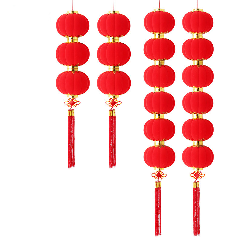 春节元旦植绒白底实物图