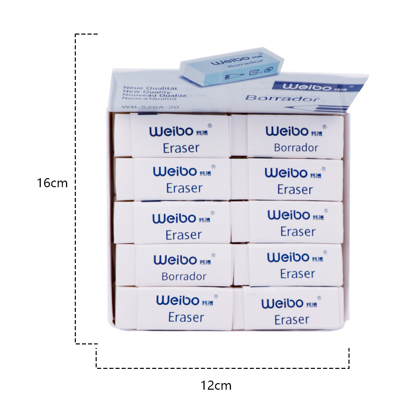 Weibo Stationery white rectangular eraser, student art, painting, sketching, drawing eraser, suitable for both study and office use Specification image