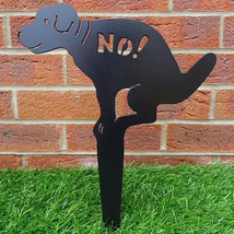 独立站黑色小狗标志欧式草坪雕塑花园装饰圣诞地插No Pooping Dog
