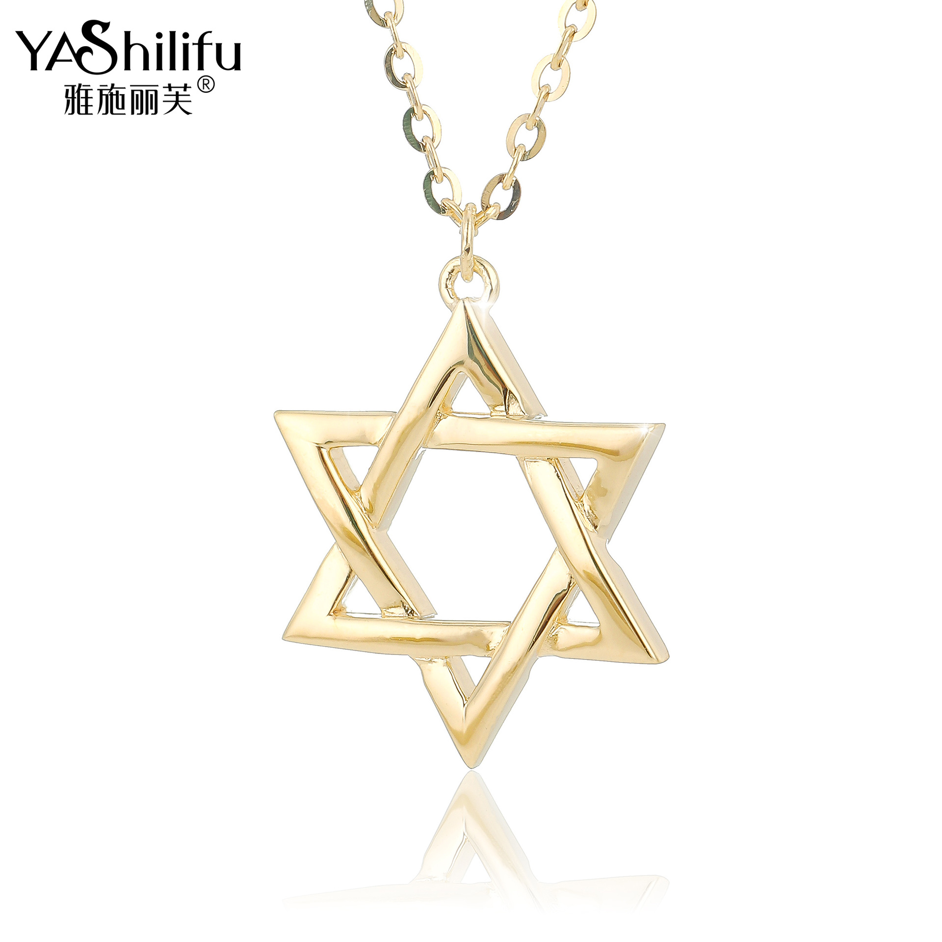 Yashliffe S925 silver hexagonal hollowed out glossy ins style designer source factory shop necklace female full figure