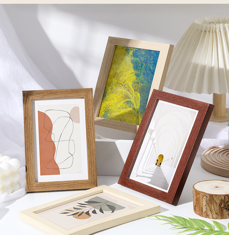 相框批发画框空框摆台照片墙5寸6寸7寸8寸10寸a4手工简约木质相框详情22