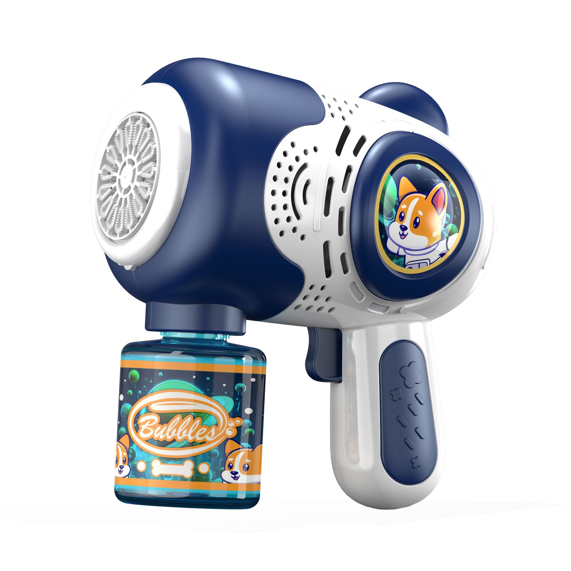Children's handheld bubble machine, fully automatic small steel cannon bubble gun, cute space series, male and female Internet celebrity Gatling Item Picture