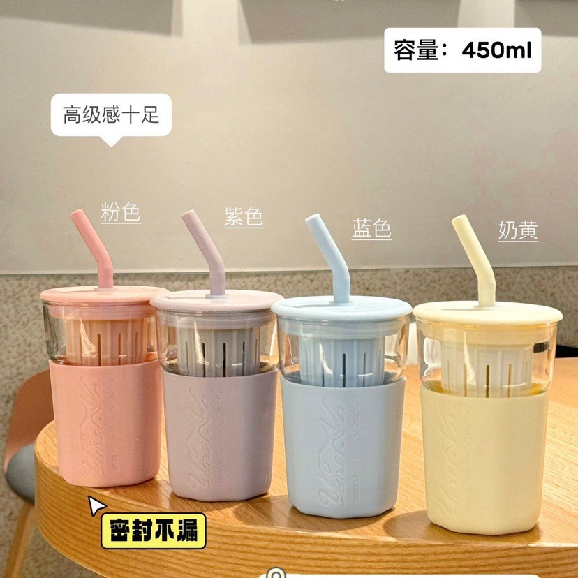 Summer Ins Wind Office Home Glass Insulated Strainer Water Cup Student High Temperature Resistant Coffee Flower Teacup Application Scenario
