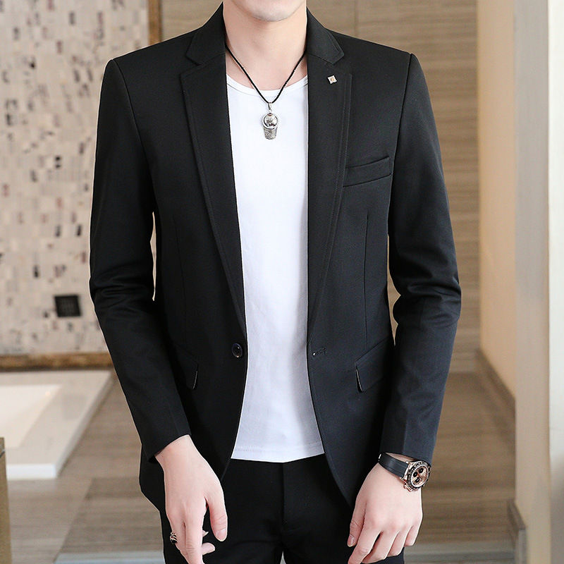 New men's gradient color suit 2021 Autumn/winter Korean-style trendy small suit stretch casual business men's single piece details Picture