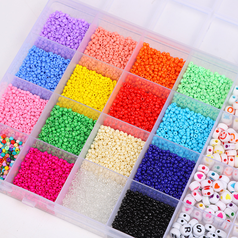 Foreign trade cross-border 32-grid rice bead set box, children's toys, handmade diy beaded necklace, bracelet and jewelry Specification image