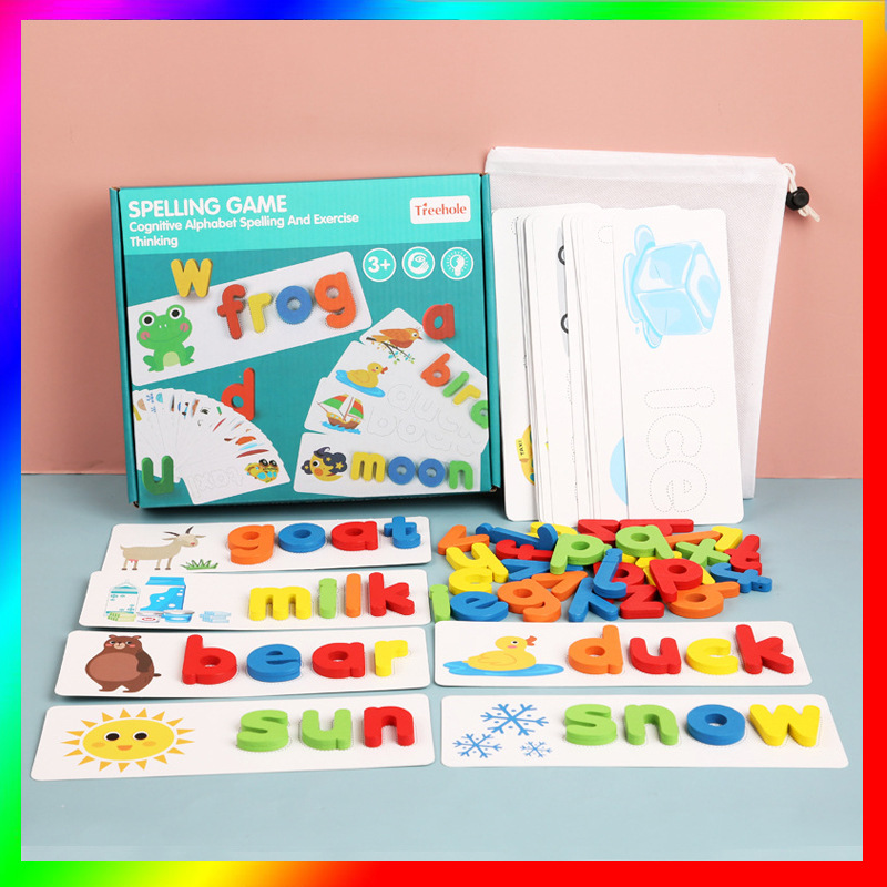 拼单词游戏26字母儿童益智早教卡片拼写拼音教具木制玩具puzzle详情图1