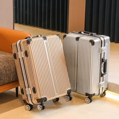 Luggage Small Aluminum Frame Luggage Trolley Box Women's And Men's Cardan Wheel