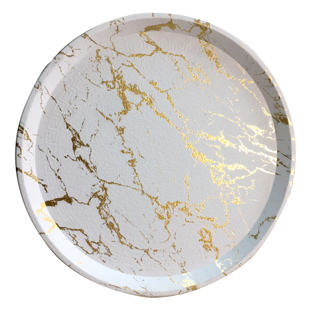 Cross Border Direct Supply Of Imitation Marble Tray Hotel Catering Home Cafe Pass Back Plate Thickened Square Round Item Picture