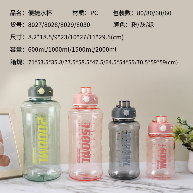 户外健身运动吸管直饮水壶可夏季健身房水杯手提式太空水杯