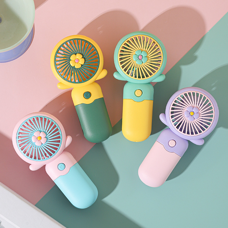 Handheld small fan with a lanyard, flower mini fan, portable USB rechargeable electric fan for going out Application Scenario
