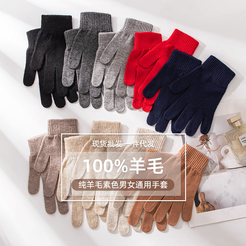 2025秋冬新款纯色手套加厚保暖防寒百搭男女同款骑行防寒跨境爆款