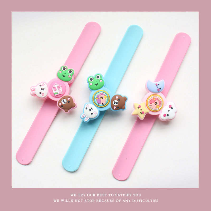 Cartoon top mosquito repellent wristband, luminous three-dimensional rotating silicone pop pop ring, student and children mosquito repellent buckle watch wholesale details Picture