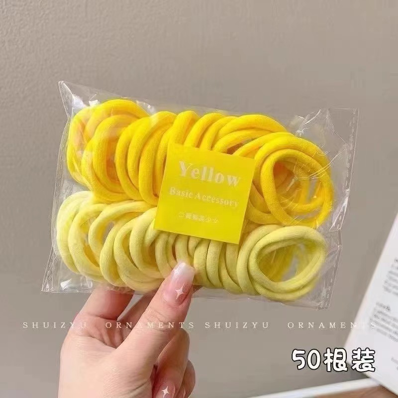 The popular hair-non-damaging hair band rubber band for women, a new Korean student style with high elasticity, 50 pieces pic 6