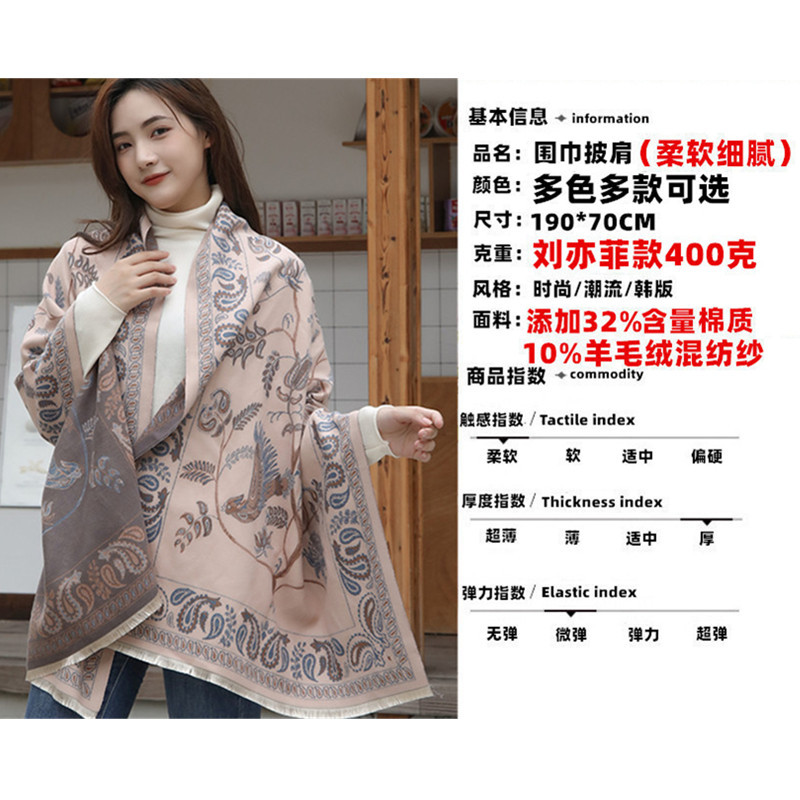 Cashmere Wool Scarf Shawl Senior Sense All Matching Jacquard Scarf Female Autumn Winter Explosive Imitation Cashmere Scarf Wholesale details Picture