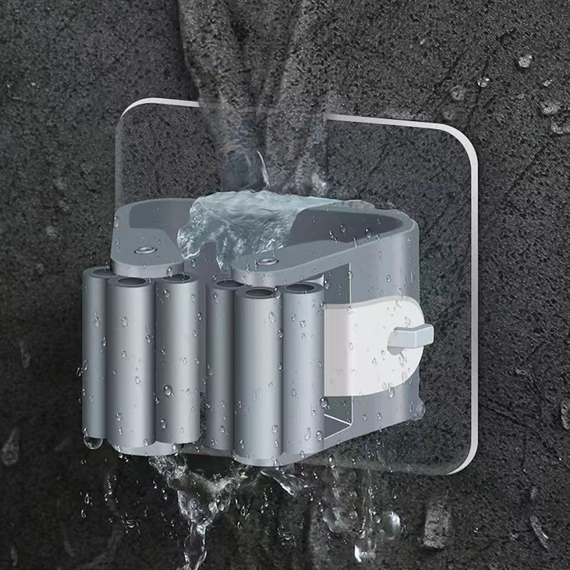 Mop Stand Perforation-Free Mop Clamp Mop Hook Bathroom Hanger Without Trace Strong Wall Hanging Storage Bearing Kitchen Application Scenario