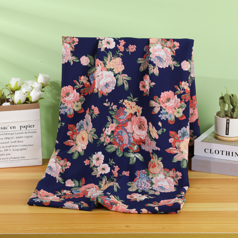 New Clothing Printed Large Floral Fabric Accessories Cloth Shirt Printed Fabric Polyester Four-Sided Elastic Fabric Spot Wholesale Application Scenario