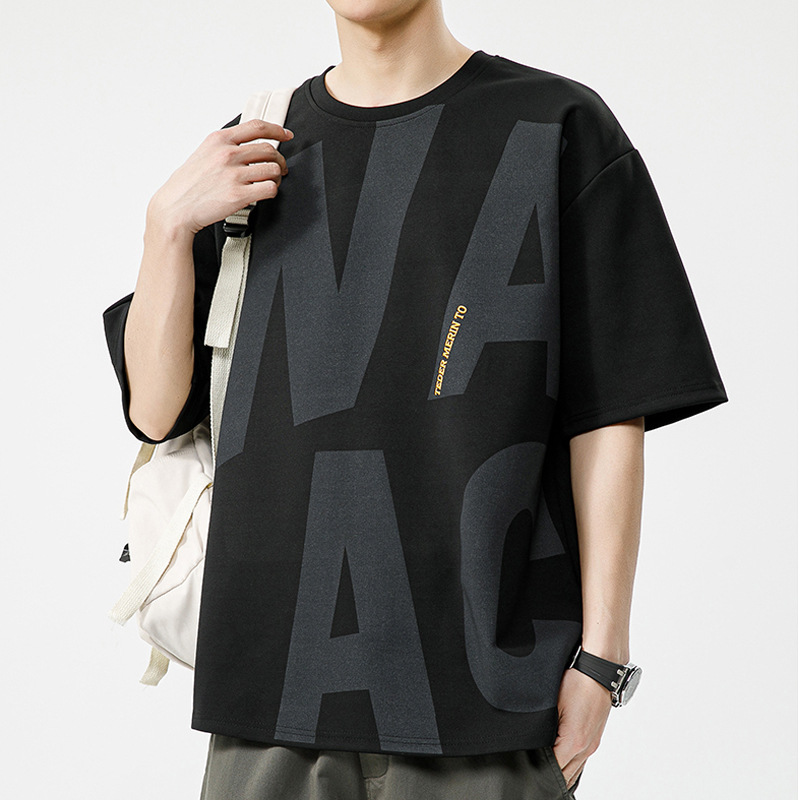 Short-sleeved T-shirt for men, 2025 Summer new style, Korean version, Hong Kong trend brand, ins casual large half-sleeved shirt, loose top details Picture