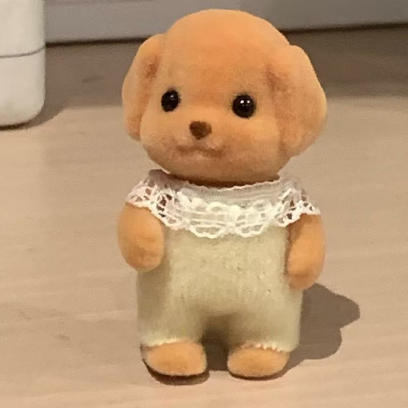 【衣服现货】森贝儿家族同款娃娃玩偶贵宾犬公仔玩具套装金毛狗