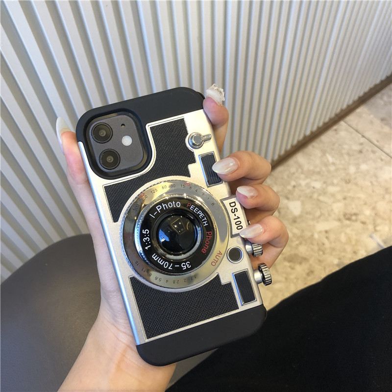 Creative retro camera for Apple 11/12, iPhone14PLUS/13PROMAX phone case XR/X shockproof details Picture