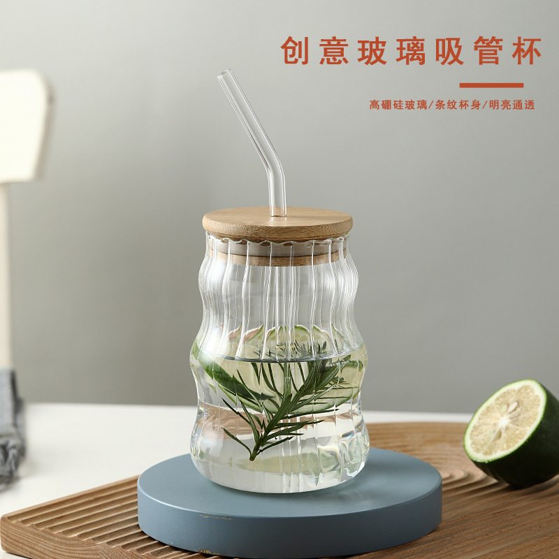 玻璃杯/水杯/玻璃杯茶具/高硼硅玻璃/玻璃杯男女夏季时尚产品图