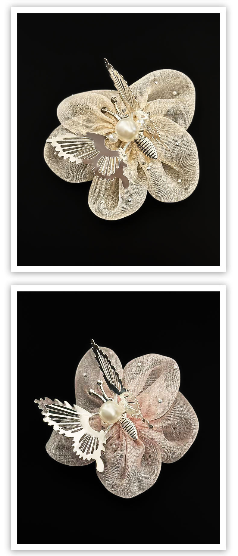 DIY fabric handmade shoes, flower accessories, beaded mesh, camellia flower petals, clothing accessories, diy ornaments and accessories pic 8
