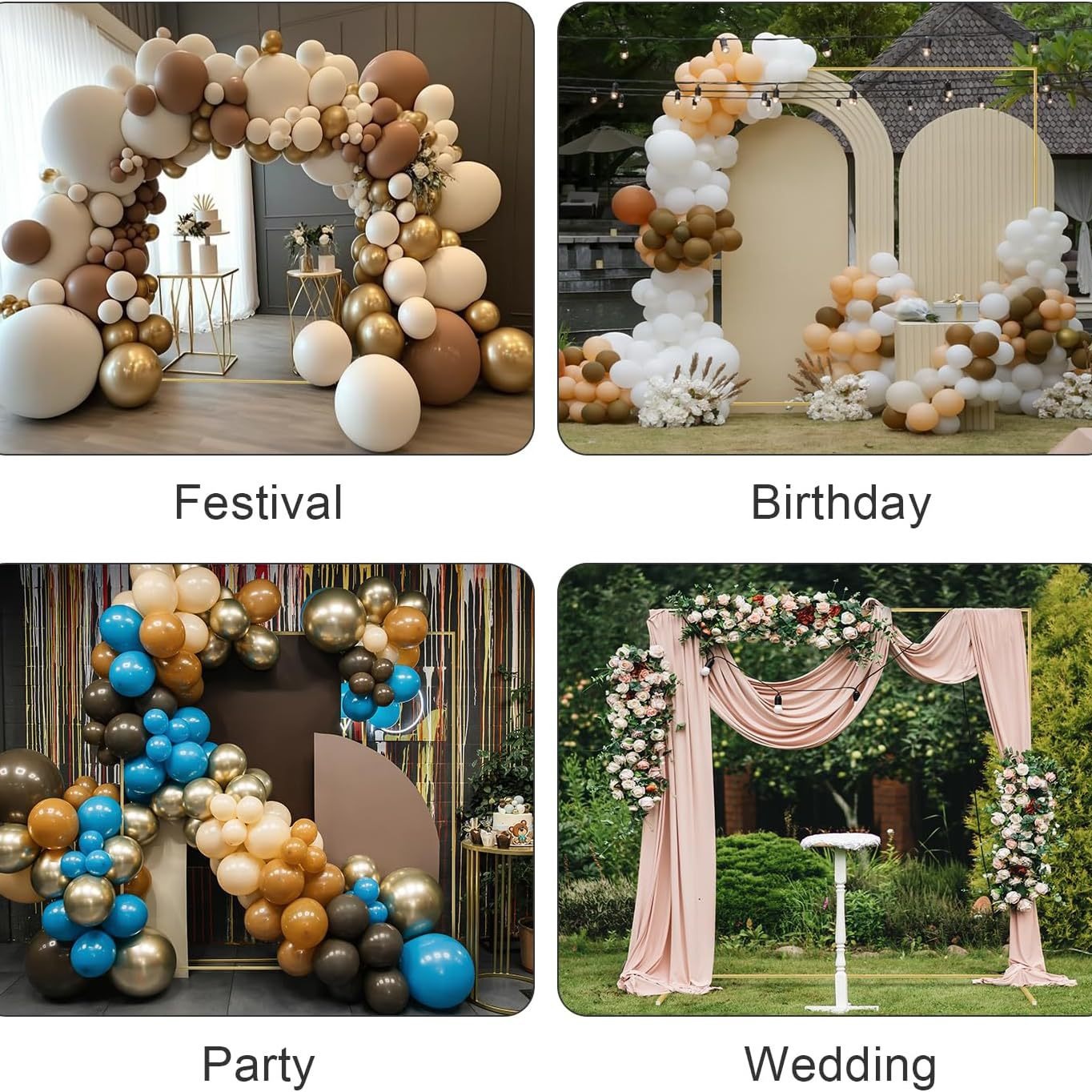 New Wedding Iron Arch Props Ring Double Pole Flower Portal Outside Lawn Arc Wedding Stage Background Decoration Item Picture