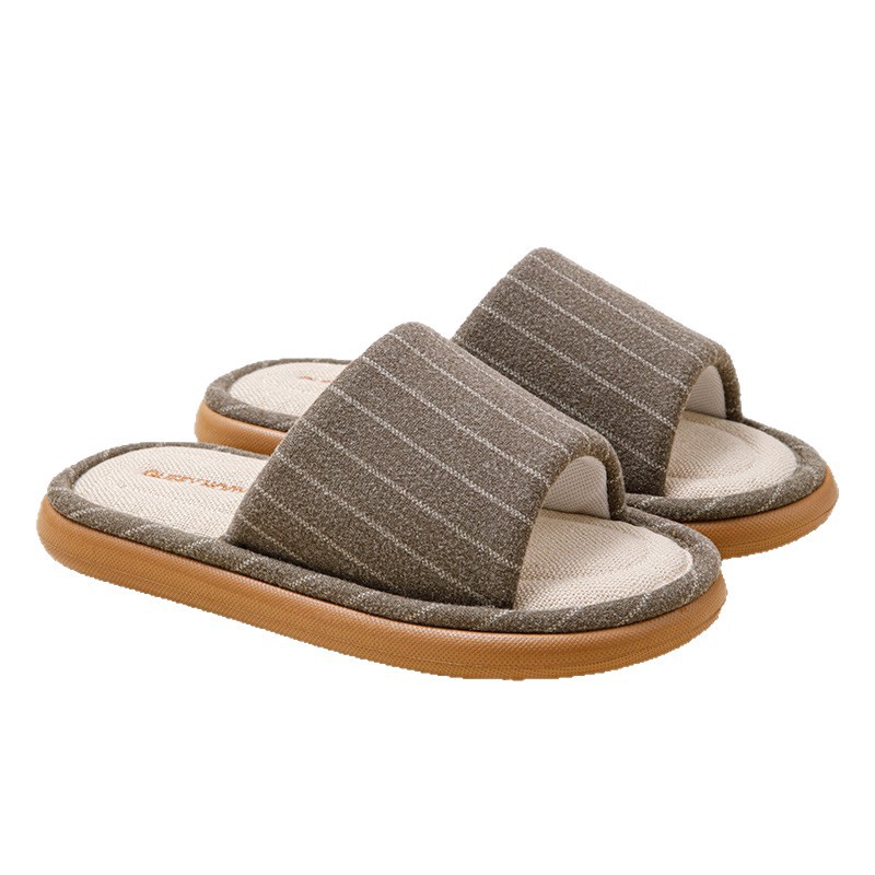 New linen slippers for women in summer, breathable, sweat-absorbing and anti-slip for all seasons. Cotton and linen slippers for men in spring and autumn Item Picture