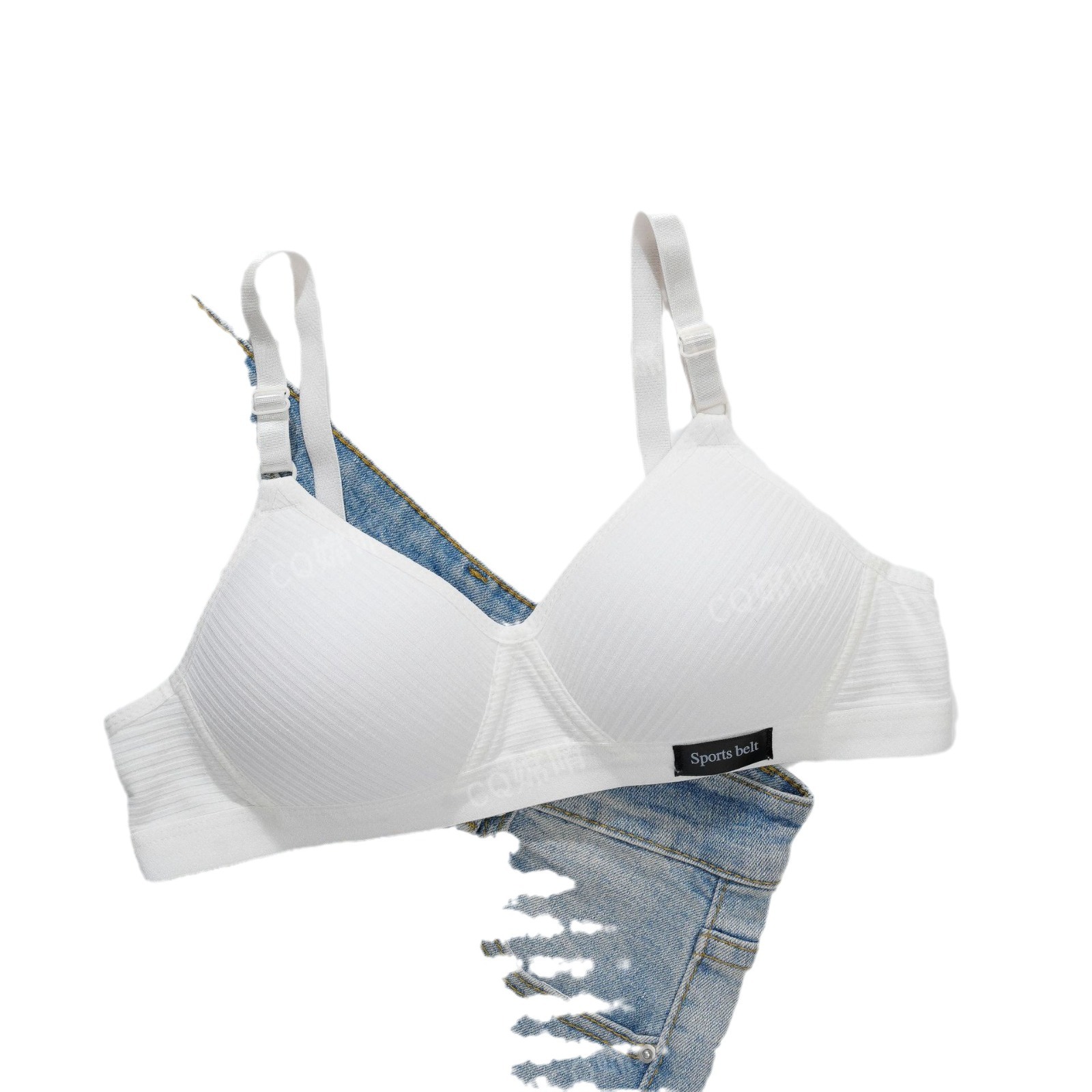Cross-border Southeast Asian underwear, student cotton without underwire, girls' amusement park thin bra, simple top support bra Item Picture