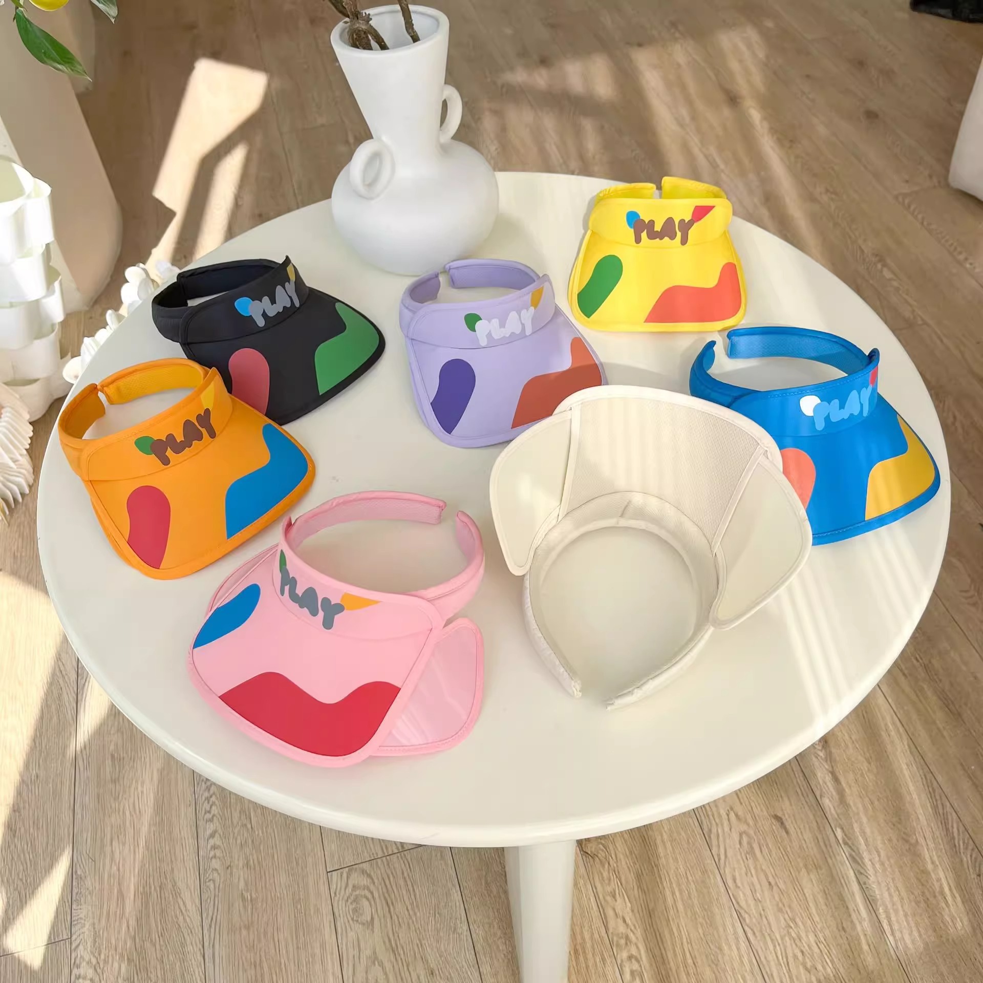 Children's Hats Children's Cap Children's Visor Baseball Cap Children's Summer Large Visor Visor Sun Protection Boys Girls Beach Uv Sun Protection Empty Cap Specification drawing