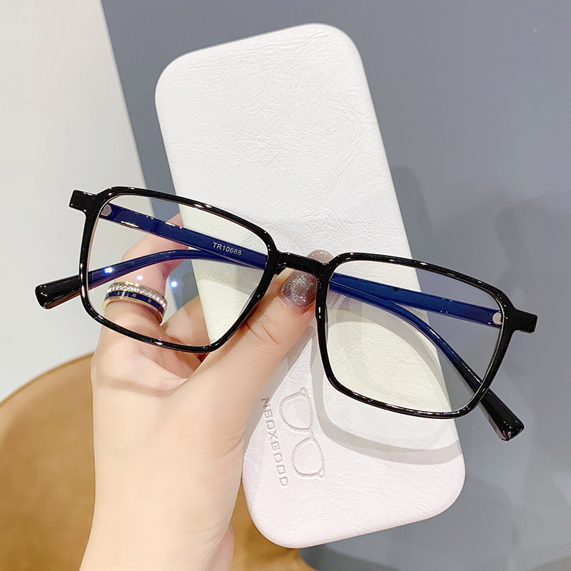 素颜眼镜架近视成品眼镜90TR防蓝光平光镜女韩版复古框学生男图