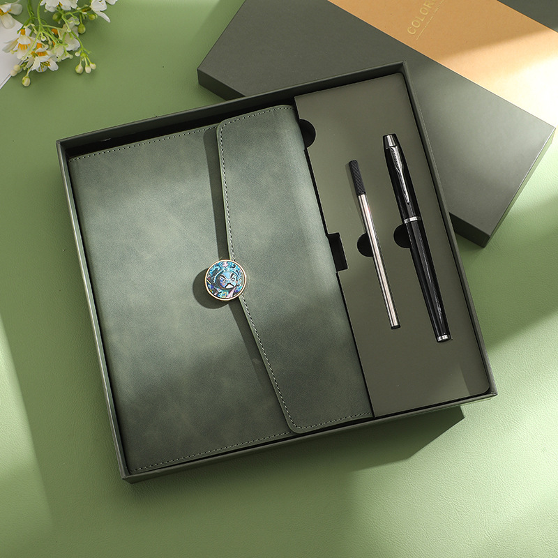 Business High-Grade Office Notebook Gift Box Set High Appearance Level Three Fold Notepad Corporate Diary Can Be Engraved Specification drawing