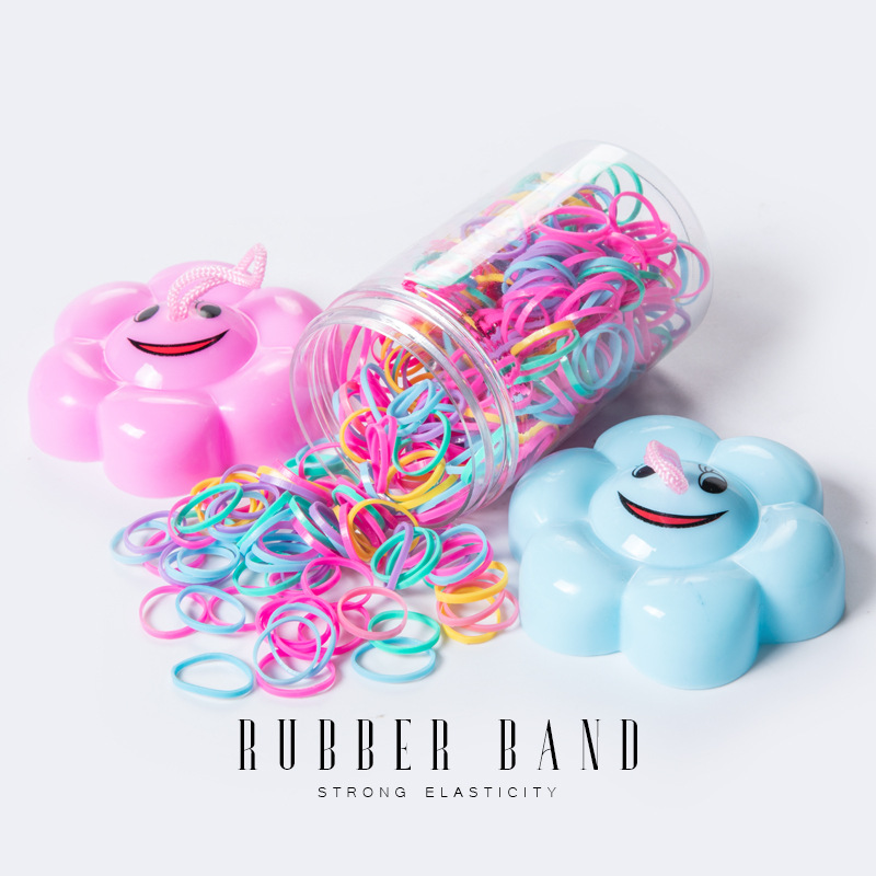 Cartoon Children's Bottle Small Rubber Band Baby Hair Do Not Hurt Hair Disposable Hair Band Black Rubber Band Hair Rope Application Scenario