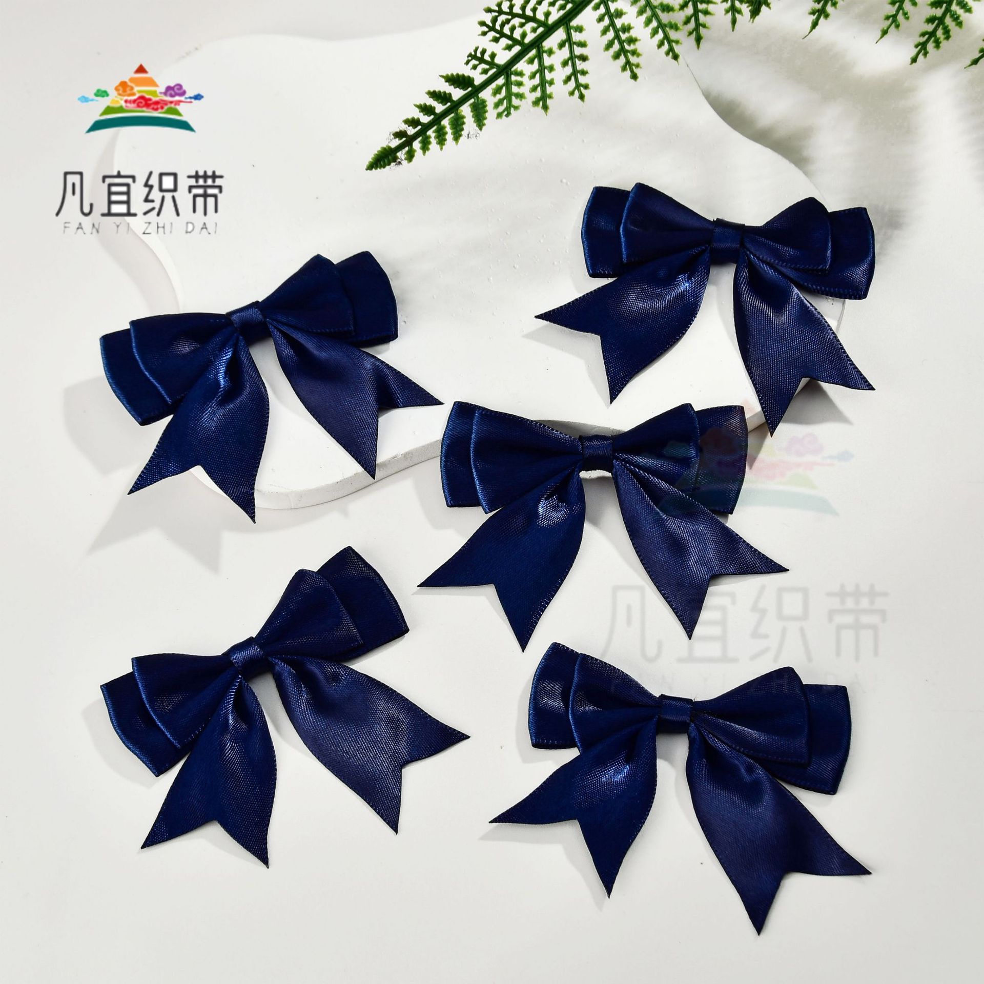 2.5cm polyester ribbon double-layer dovetail waist bow accessory factory direct sales DIY handcrafted small flower accessories pic 11