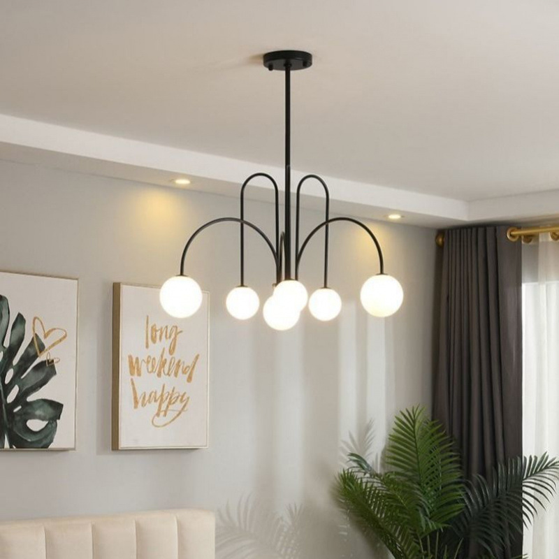 Nordic chandelier for living room and bedroom, modern and simple magic bean molecule, popular restaurant, creative and individual, ins clothing store lamp Specification image