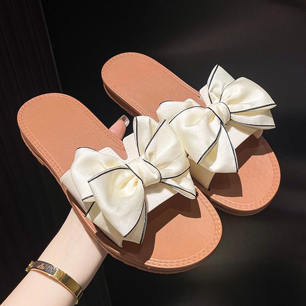 European And American Style Bow Slippers Women Wear Women's Beach Shoes Summer New Fashion Non-Slip Soft Sole Flip-Flops