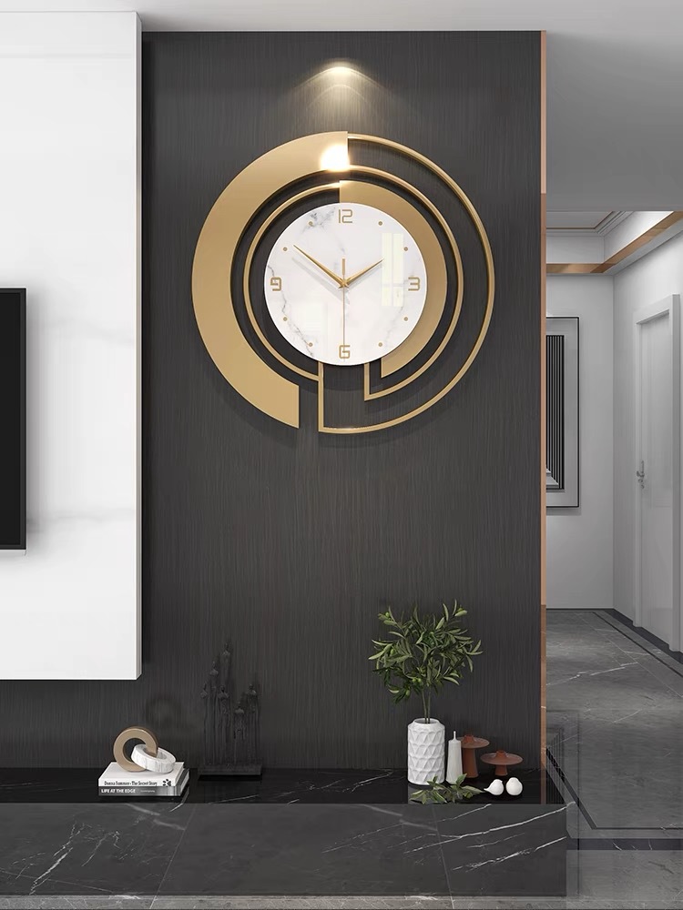 Clock Wall Clock Living Room Light Luxury Modern Fashion Home Decoration Simple Atmosphere Creative Art Network Red Clock Hanging Wall details Picture