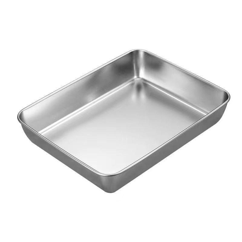 Thickened Stainless Steel Square Tray With Magnetic Small Crisper Portable Tray Tray Rectangular Towel Tray Tray Dish Plate Barbecue Plate Item Picture