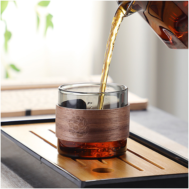 Small glass tea cup heat-proof anti-hot master cup household heat-resistant tea cup kung fu tea set tea cup sample tea cup