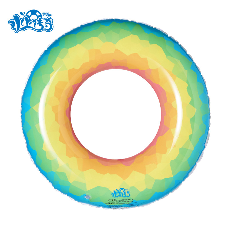 Spot Water Legend Environmental Protection Pvc Children's Swimming Ring Boys And Girls Thick Swimming Ring Diamond Rainbow Manufacturers Wholesale Specification drawing