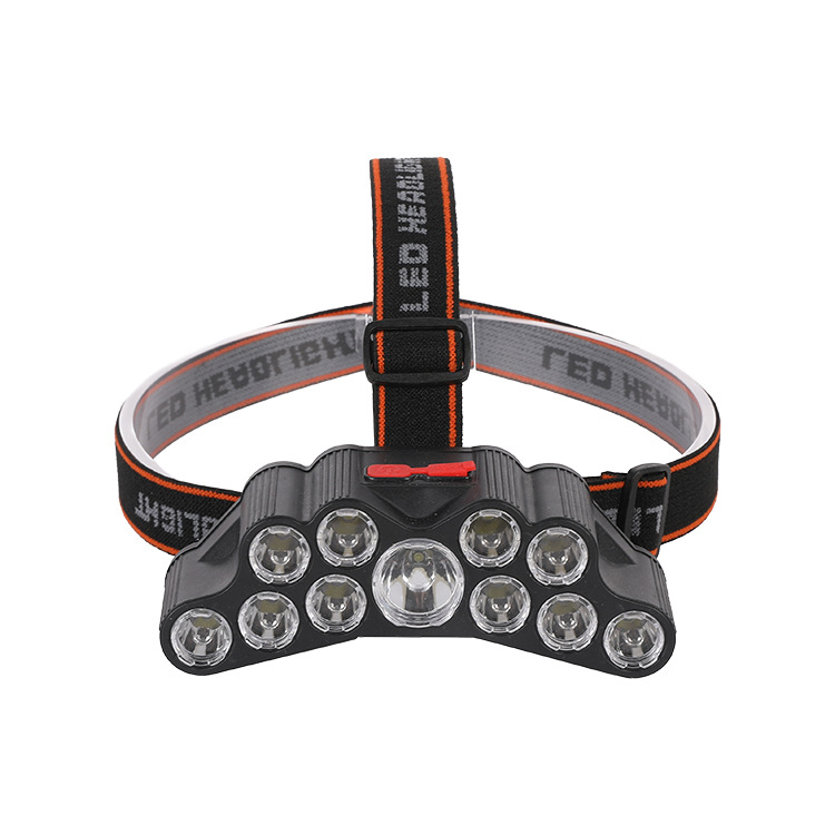 11-core led head-mounted flashlight headlamp, outdoor night fishing waterproof rechargeable miner's lamp, strong headlight Application Scenario