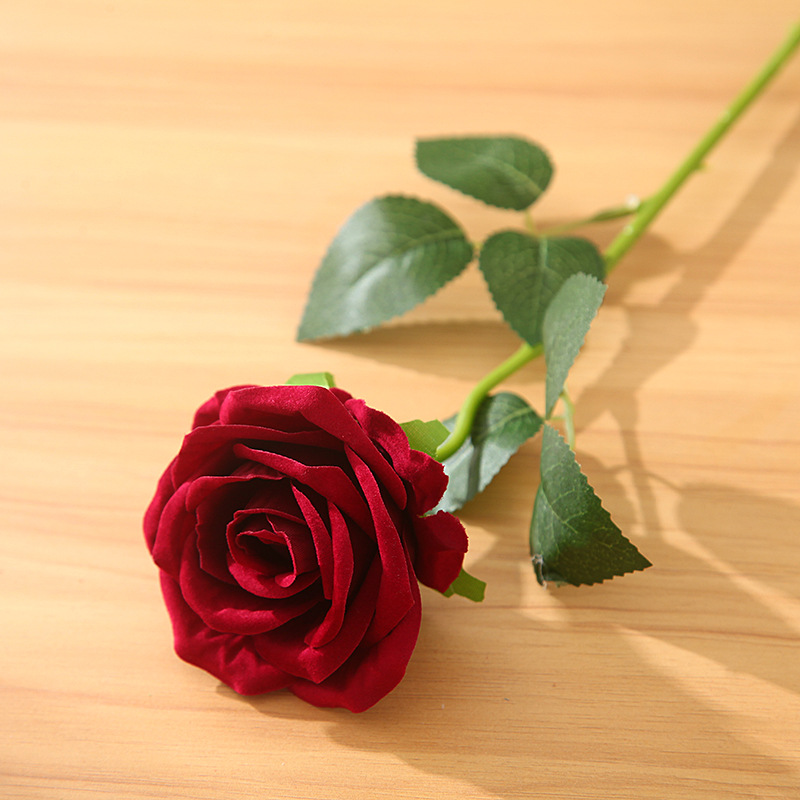 Imitation Flannelette Rose Pearl Rose Home Hotel Wedding Valentine's Day Rose Wall Decoration Silk Flowers Fake Flowers Specification drawing