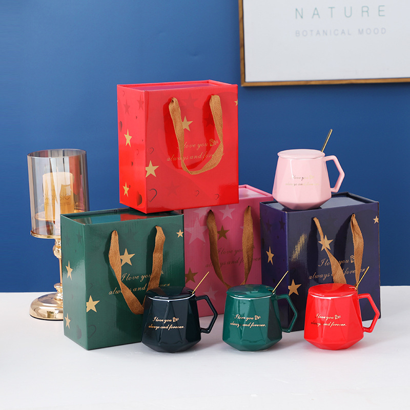 Cross-border exclusive ceramic coffee cups, mugs, souvenir gift sets, and creative water cups details Picture
