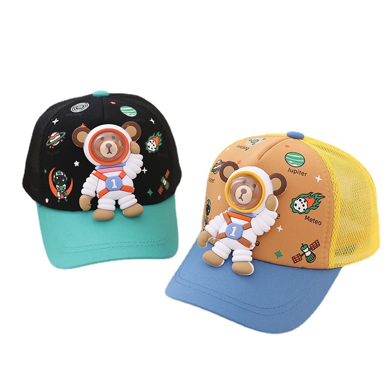 Kids' Cap Kids' Cap Kids' Baseball Cap Kids' Cap Summer Thin Sun Block Cap Baby Cartoon Cap Kids Astronaut Breathable Mesh Cap Item Picture