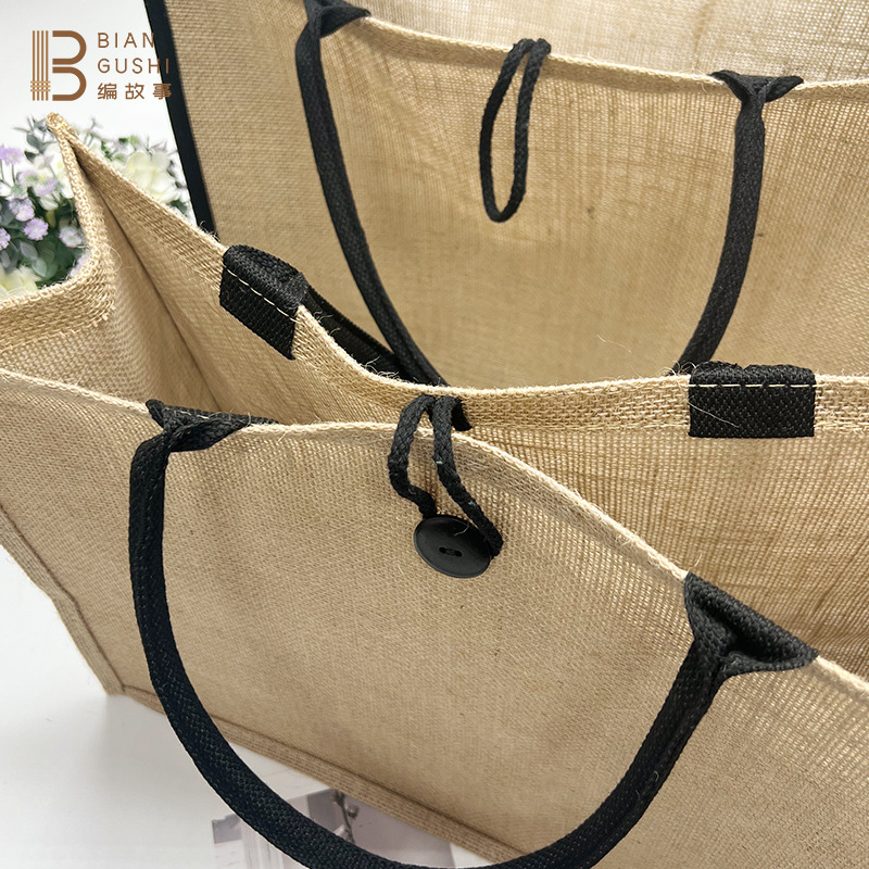 Simple Non-Printing Linen Tote Bag Jute Hand Bill Shoulder Bag Can Print Logo Cotton Linen Canvas Environmental Shopping Bag Specification drawing