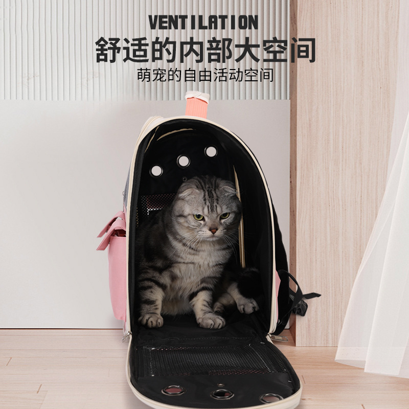 【 Customized Processing 】 Oxford double-shoulder Pet Bag for Cats and Dogs with Large Capacity, breathable and portable travel Application Scenario