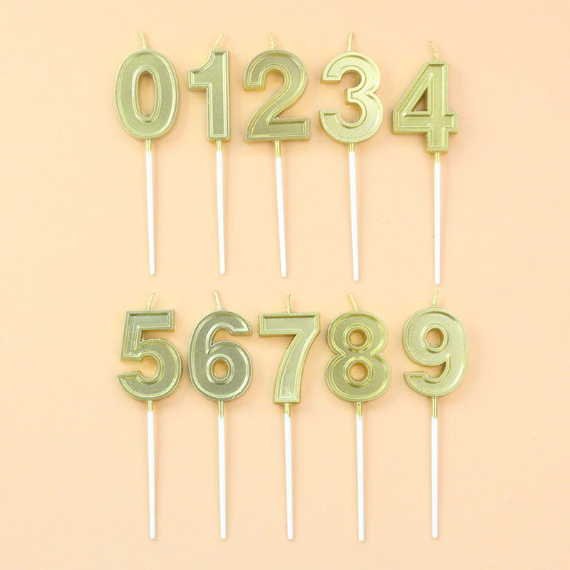 金色生日蛋糕/生日蜡烛/蜡烛细节图