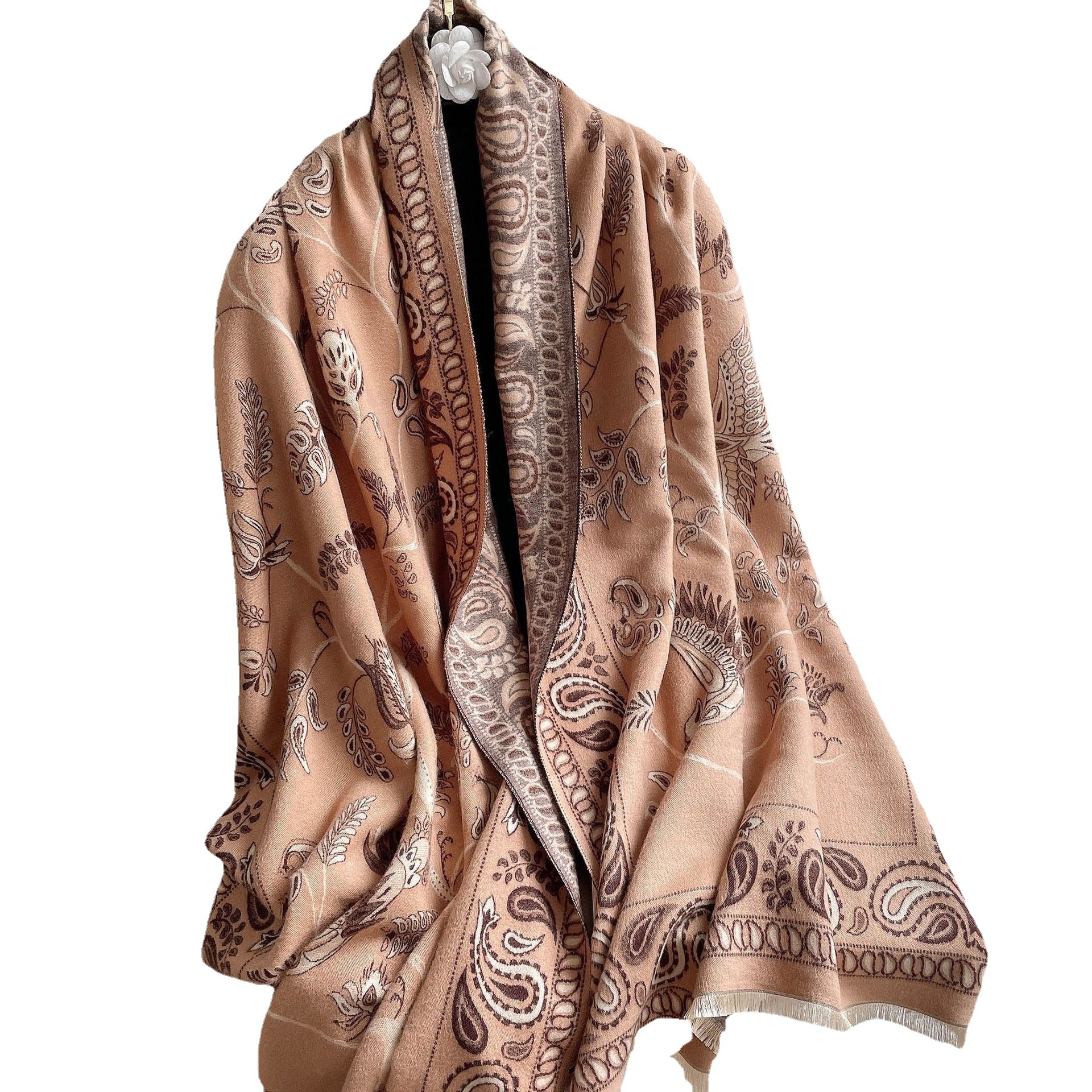 Autumn And Winter Explosive Shawl With Women's Bib Office Blanket Imitation Cashmere Fringe Warm Scarf Live Wholesale Item Picture