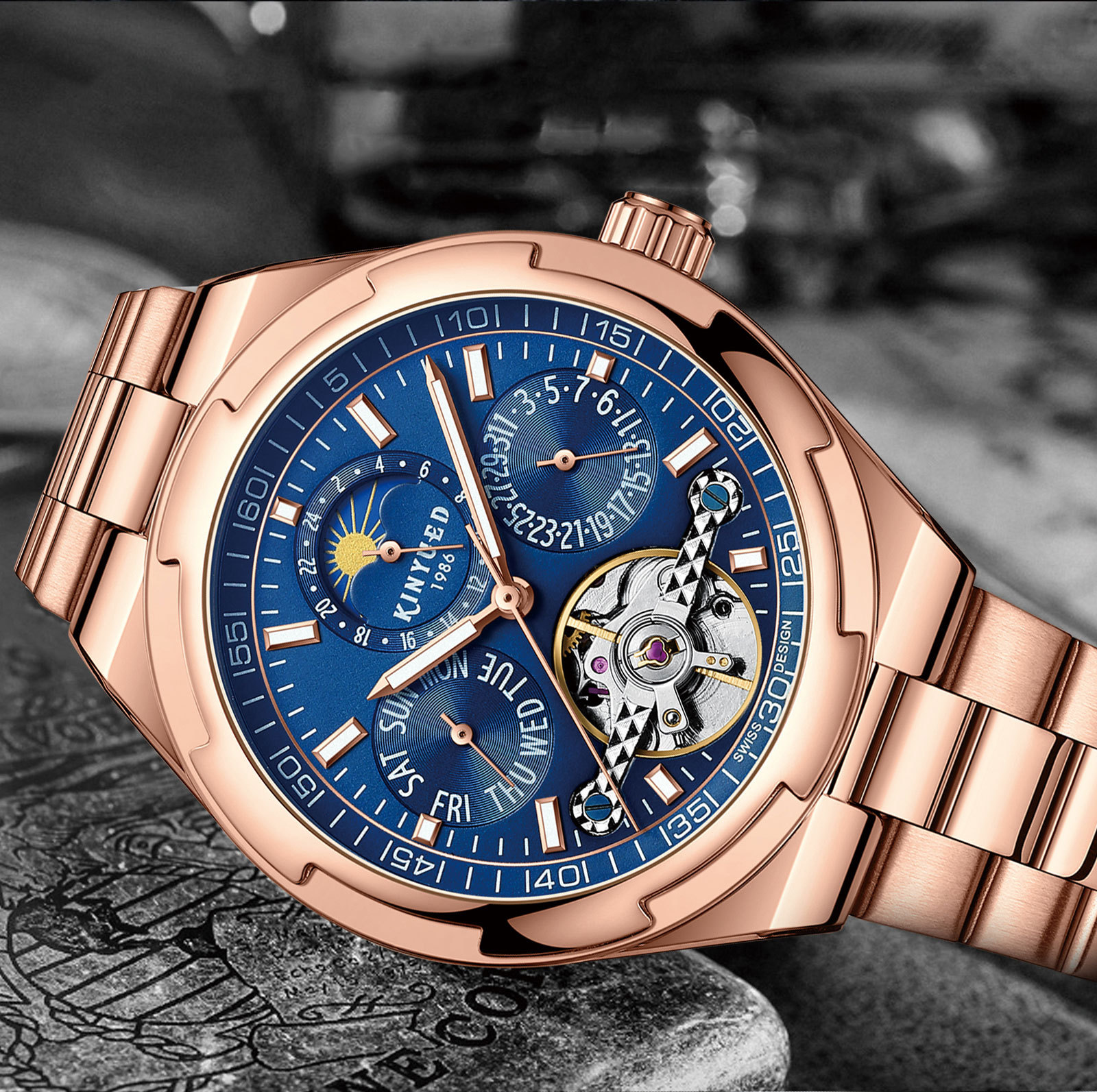 KINYUED fully automatic mechanical watch, multi-functional men's watch, fashionable business men's watch, Star mechanical watch Application Scenario