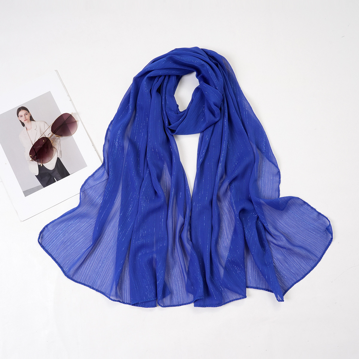 Cross-border exclusive new spring and summer golden silk fashion casual shawl, solid color elegant, paired with sun protection women's scarf in stock